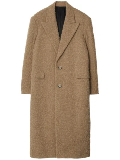 Burberry Linen-wool-blend Tailored Coat In Clay