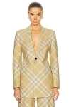 Burberry Checked Tailored Single-breasted Blazer In Flax Check