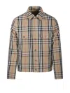 Burberry Tailored Cotton Jacket With Classic Plaid Pattern In Neutrals