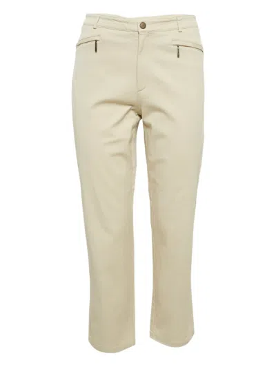 Pre-owned Burberry Tailored Cotton Trousers In Neutral