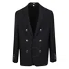 Burberry Tailored Double Breasted Blazer Jacket In Black