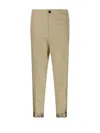 Burberry Classic Straight-leg Pants With Distinctive Check Cuffs In Neutral
