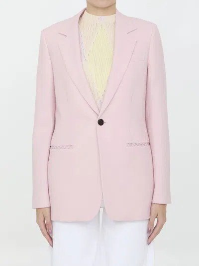 Burberry Tailored Jacket In Wool In Cameo