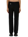 Burberry Suit Pants In Navy Blue Wool. Straight-leg Cut. Zippered Closure And Belt Clip.