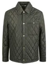 Burberry Green Quilted Jacket With Classic Collar In Tech Fabric Man