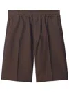 Burberry Tailored Wool Herringbone Shorts In Brown