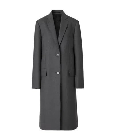 Burberry Tailored Single-breasted Coat In Gray