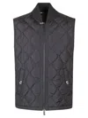 Burberry Tailored Sleeveless Quilted Coat With High Collar In Gray