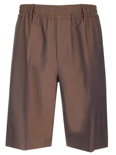 Burberry Tailored Straight Leg Shorts In Brown