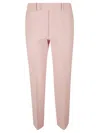 Burberry Tailored Straight-leg Trousers With Subtle Texture In Pink