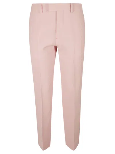 Burberry Tailored Straight-leg Trousers With Subtle Texture In Pink