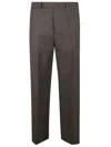 Burberry Tailored Straight Leg Wool Trousers In Brown