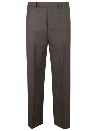 Burberry Tailored Straight Leg Wool Trousers In Brown