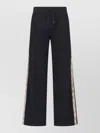 Burberry Jodie Checked Cotton-jersey Straight-leg Track Pants In Black