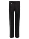Burberry Suit Pants In Navy Blue Wool. Straight-leg Cut. Zippered Closure And Belt Clip.