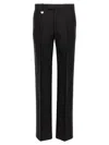 Burberry Suit Pants In Navy Blue Wool. Straight-leg Cut. Zippered Closure And Belt Clip.