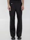 Burberry Suit Pants In Navy Blue Wool. Straight-leg Cut. Zippered Closure And Belt Clip. In Black
