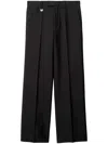 Burberry Suit Pants In Navy Blue Wool. Straight-leg Cut. Zippered Closure And Belt Clip. In Black