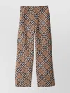 Burberry Tailored Wool Blend Trousers With Nova Check Pattern In Brown