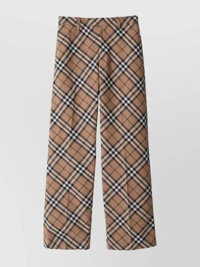 BURBERRY TAILORED TROUSERS CHECK ZIP POCKETS