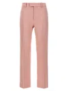 Burberry High Waist Straight Leg Textured Trousers In Pink