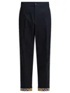 Burberry Tailored Trousers With Distinctive Check Details In Black