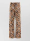 Burberry Wool Blend Trouser With Iconic Check Print In Neutral