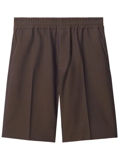 Burberry Tailored Wool Herringbone Shorts In Barrel