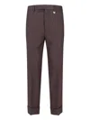 Burberry Straight Trousers With Cuffed Hem And Pockets In Brown