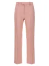 Burberry High Waist Straight Leg Textured Trousers In Pink