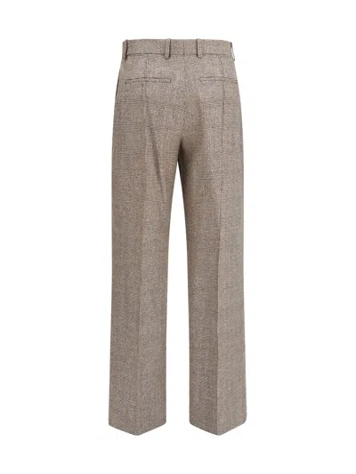 Burberry Tailored Wool-blend Checked Trousers In Neutral