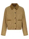 Burberry Cropped Quilted Nylon Jacket In Neutral