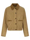 Burberry Cropped Quilted Nylon Jacket In Brown