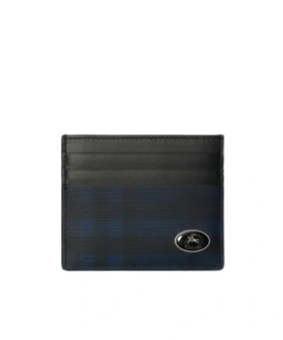Burberry Tall Check Card Case In Blue