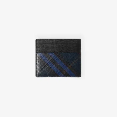 Burberry Tall Check Card Case In Midnight
