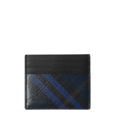 Burberry Tall Check Card Case In Midnight