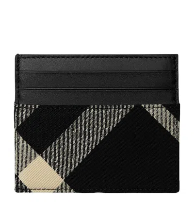 Burberry Tall Check Card Holder In Black