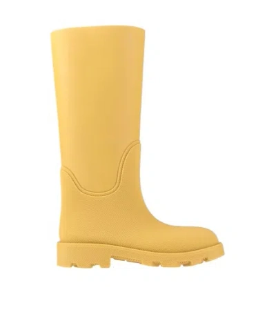 Burberry Tall Rain Boots In Yellow