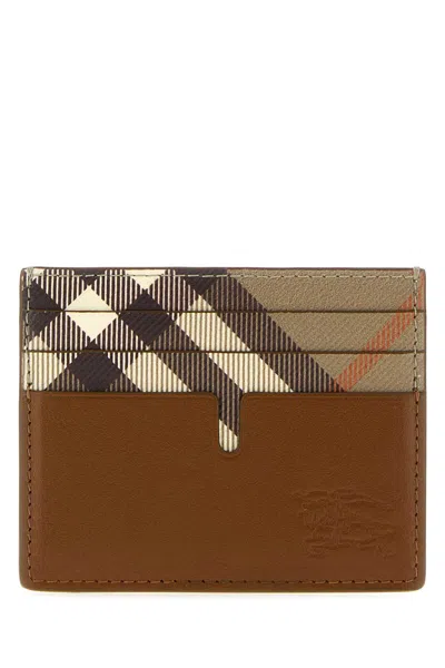 Burberry Tall Sandon Pop Calf Grain Leather Wallet In Hazel