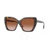 Burberry Tamsin Brown Gradient Butterfly Ladies Sunglasses Be4366 398213 55 In Brown/red