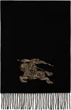 Burberry Tan & Black Reversible Ekd Cashmere Scarf