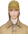 Burberry Check Canvas Baseball Cap In Cedar