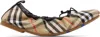 Burberry Women Fawn Ballerinas With Traditional Check Motif In Multi