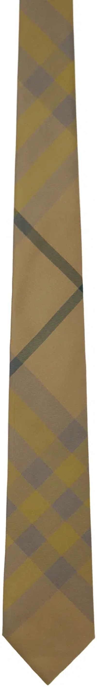 Burberry Tan Check Tie In Cedar Ip Check