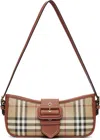 Burberry Tan Vintage Check Canvas Sling Bag In Brown