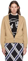Burberry Tan Zip Hoodie In B9719 Sand