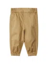 Burberry Elastic-waist Cotton Trousers In Neutrals