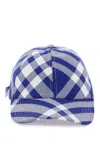 Burberry Baseball Cap With Tartan Pattern Unisex In Blue