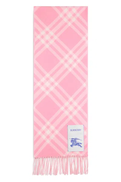 Burberry Tartan Cashmere Scarf - Generous Dimensions In Pink