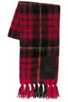 Burberry Tartan Check Mohair Scarf In Gray